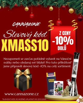 🎄✨ Vánoce za rohem – a s nimi i slevový kód u Cannazone! ✨🎄 Nalož si svůj košík oblíbenými produkty, doplňky nebo obdaruj...